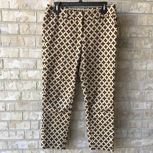 Talbots Slim Ankle Capris Pants Print Size 2 Reg